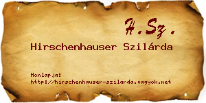 Hirschenhauser Szilárda névjegykártya