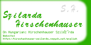 szilarda hirschenhauser business card